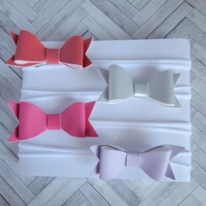 Petite leather bow headbands